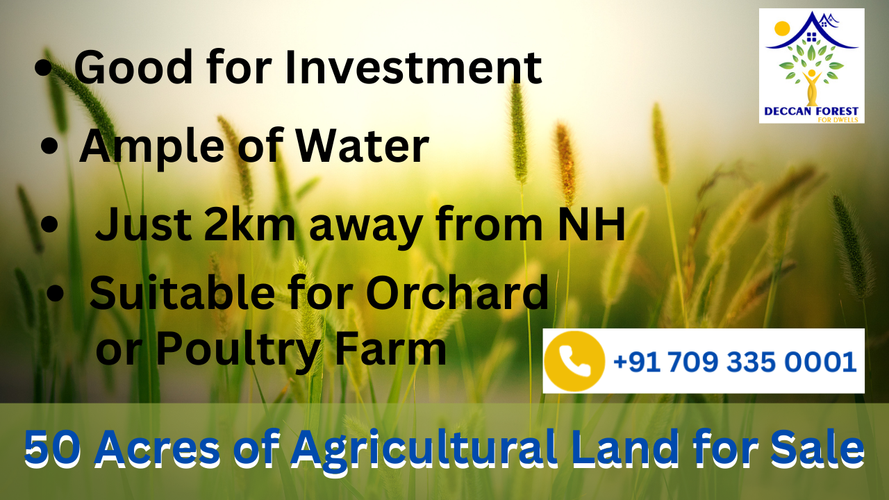 50 Acres of Agricultural Land for Sale - Khammam 50km, Warangal 65km, Hyderabad 156km